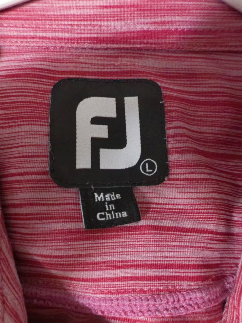 FootJoy FJ Polo Shirt Men Large Pink Striped Fort Myers Country Club Golf - Picture 2 of 4